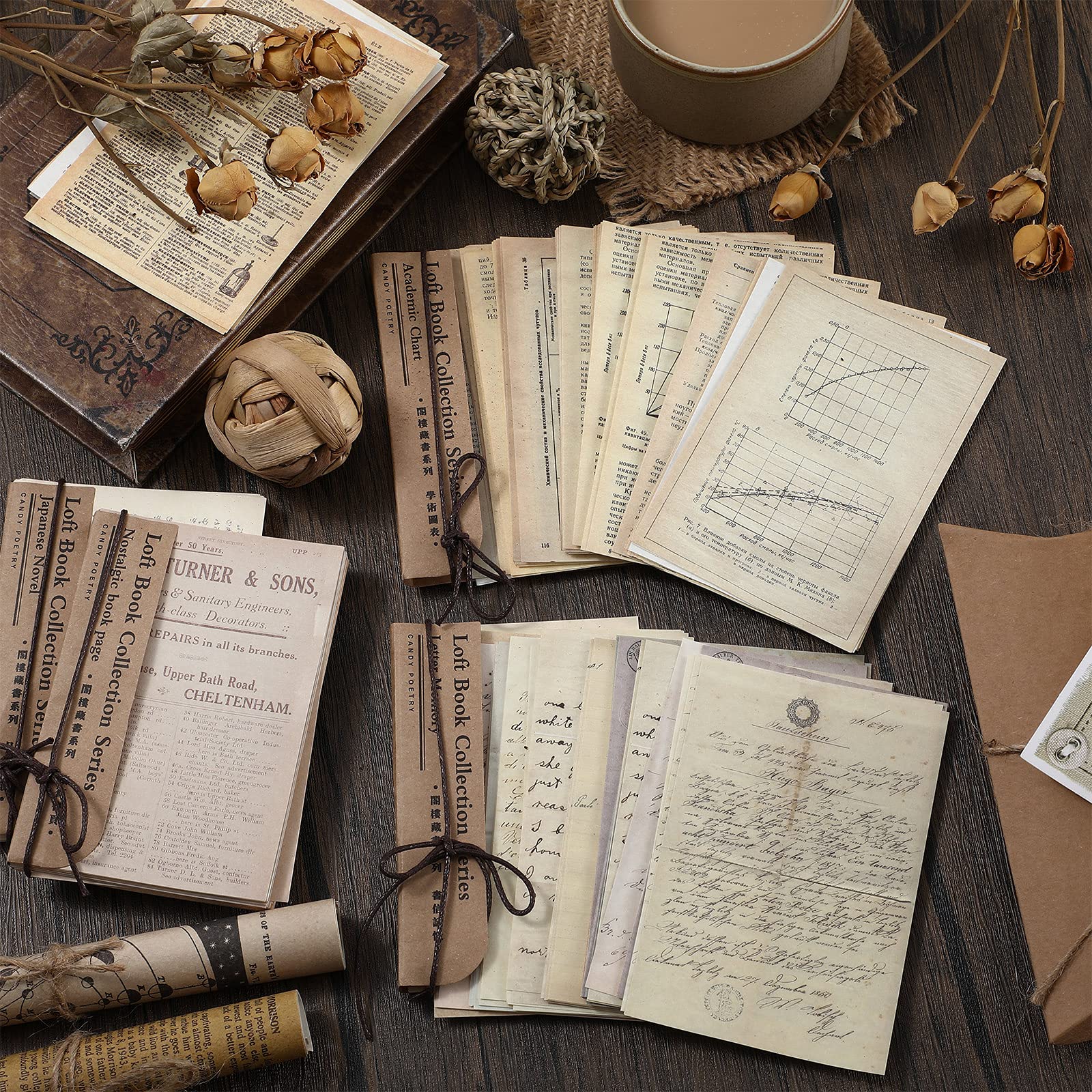 Amazon | 240枚 ヴィンテージ スクラップブック用品 スクラップブック